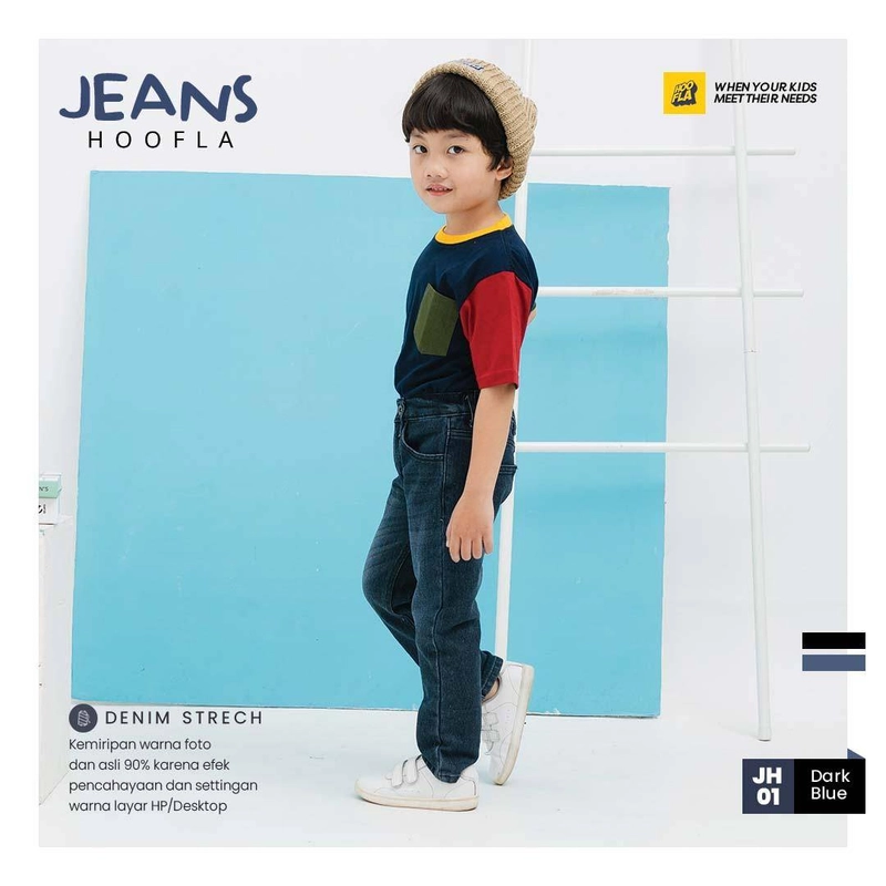 Product image Hoofla - celana jeans anak laki laki panjang denim strech (JH) XXL dark blue