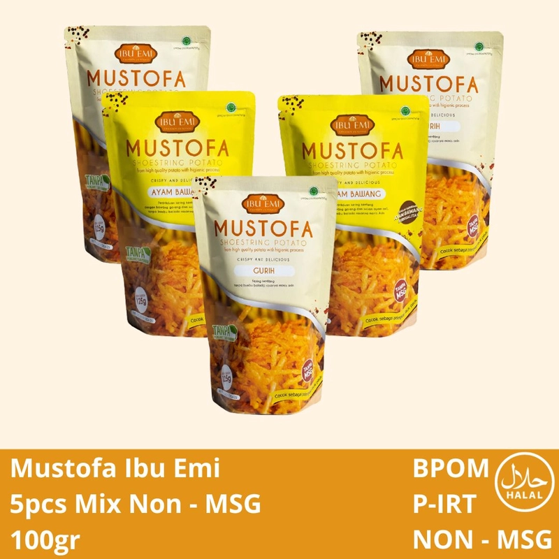 Product image Ibu Emi - Ibu Emi - Mustopa Ibu Emi Makanan Ringan Kentang Kering Mix 5pcs Non MSG 100gr Mix 5 pcs