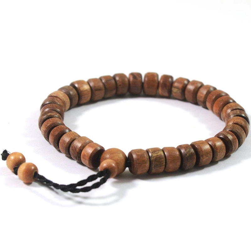 Product image Indahcraft - Gelang Tasbih Kayu Stigi Model Silinder 33 Butir Natural Cokelat