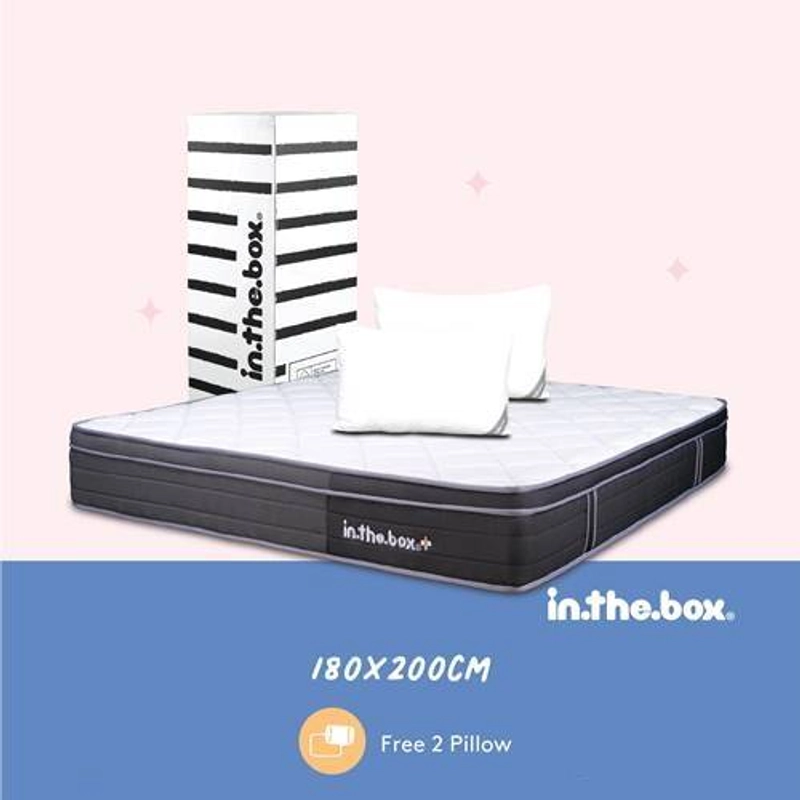 Product image Inthebox - Kasur Springbed Plus Free Bantal F388TP-PS2B-160NTR 90 x 200 cm Kasur Springbed