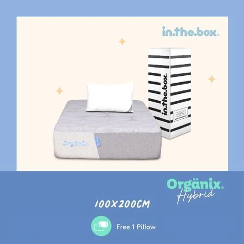 Product image Inthebox - Kasur Latex Organix Hybrid Free Bantal & Mattress Protector F388OH-2P1B-160NTR 90 x 200 cm Kasur Latex