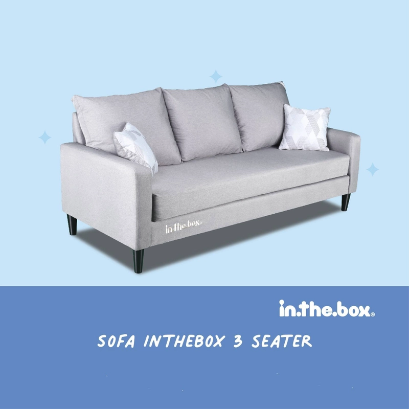 Product image Inthebox - Sofa 3 Seater F388SI-3SP3-03MNTR 202 x 86 x 91 cm Light Grey