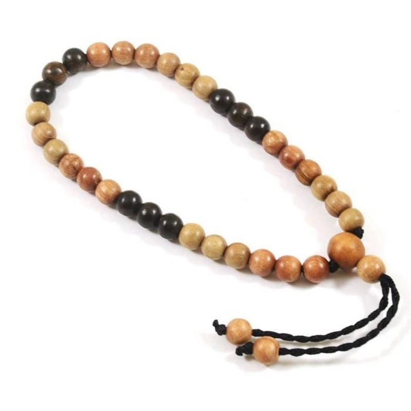 Product image Indahcraft - Gelang Tasbih Campuran 3 Kayu Langka 18 Cm Multiwarna Bulat