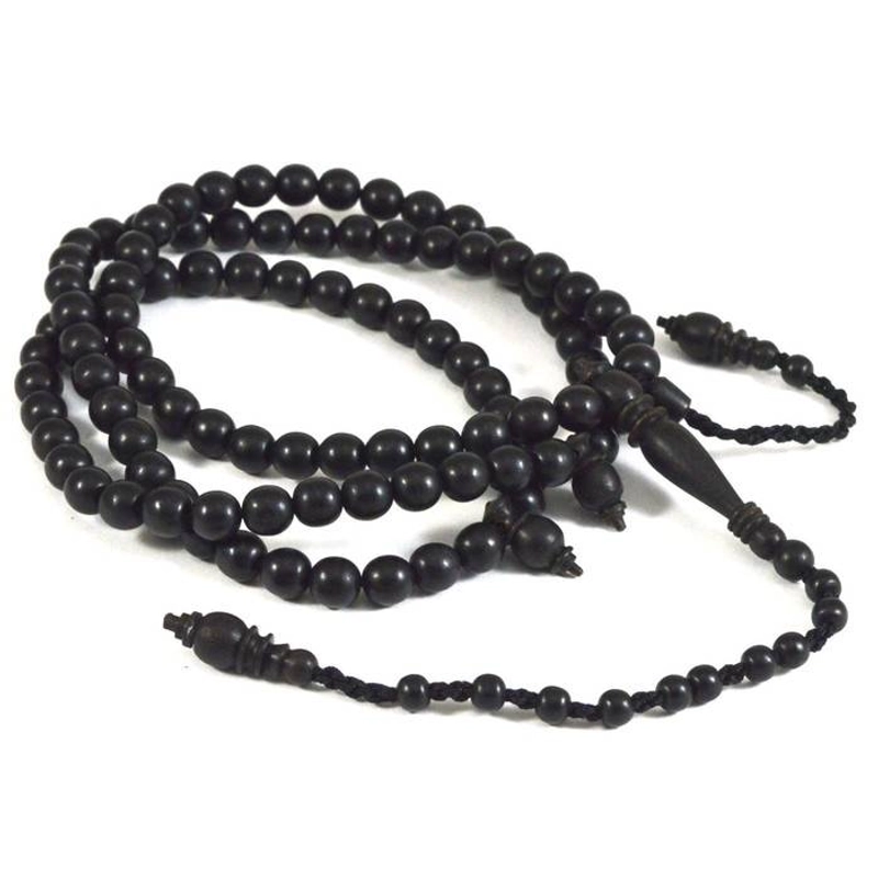 Product image Indahcraft - Tasbih Kayu Eboni Kayu Hitam Kalimantan Natural Alami 8mm Hitam Bulat