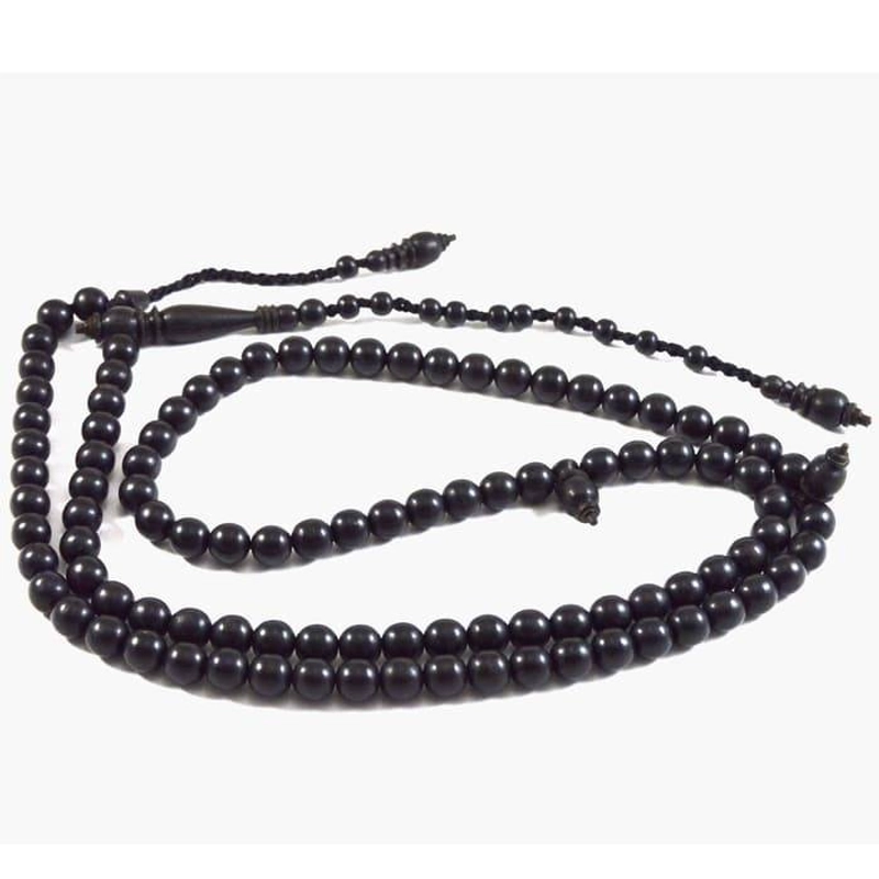 Product image Indahcraft - Tasbih Kayu Eboni Kayu Hitam Kalimantan Natural Alami 8mm Hitam Bulat
