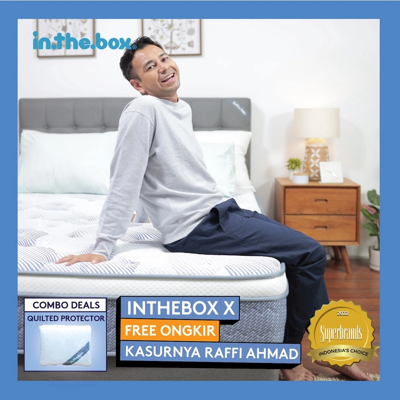 Product image Inthebox - Bundle Kasur Springbed INTHEBOX X dan MP Quilted 100x200 Gratis Bantal