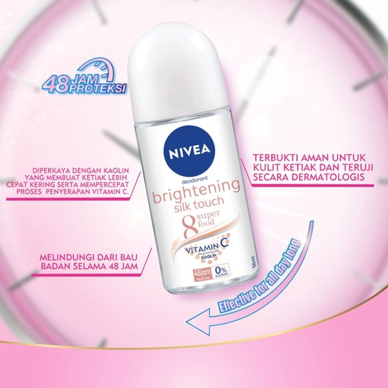 Product image Nivea - NIVEA Deodorant Whitening Silk Touch Roll On 25ml Putih