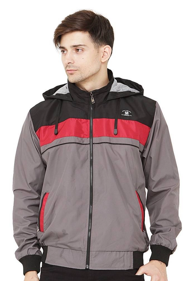 Product image Java Seven Jaket Taslan Pria ISL 012 M Abu Kombinasi