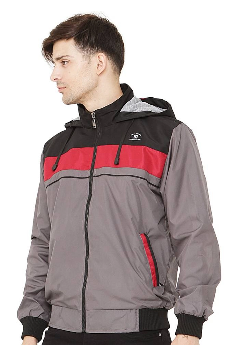 Product image Java Seven Jaket Taslan Pria ISL 012 M Abu Kombinasi