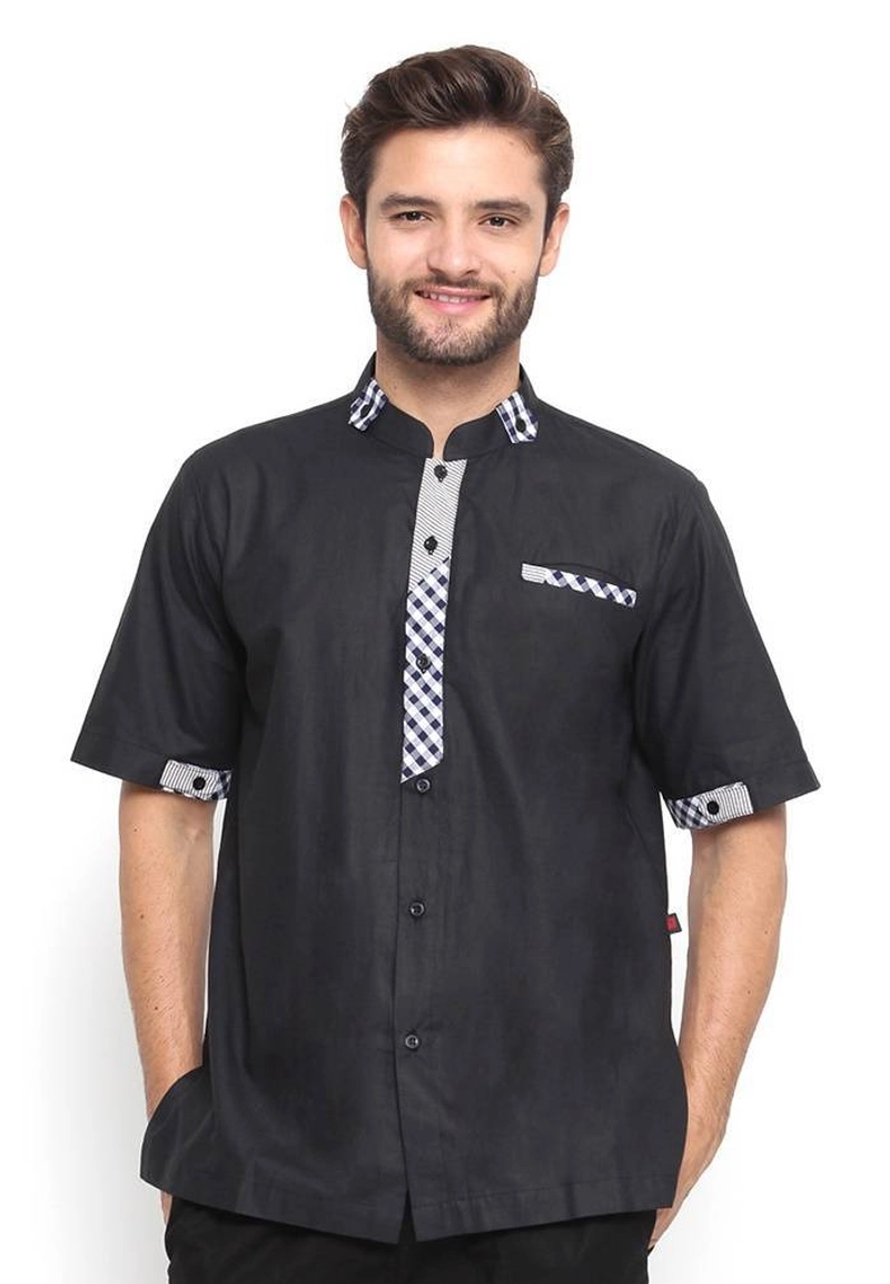 Product image Java Seven Koko Couple Tangan Pendek Cotton Pria JSR 341 L Hitam