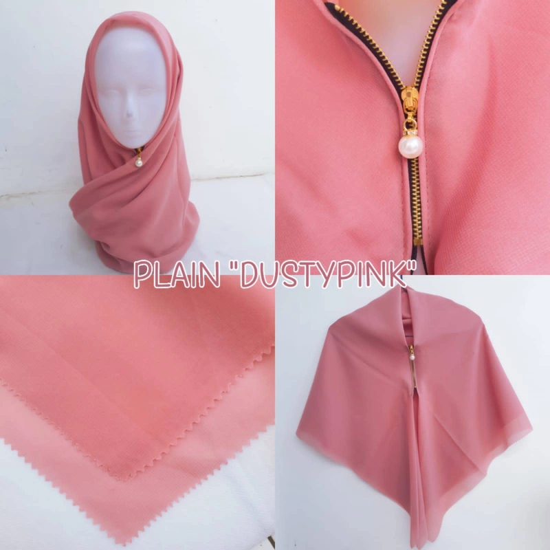 Product image Jembar - Kerudung Hijab Instant Resleting Zipper Lasercut All Size DUSTYPINK