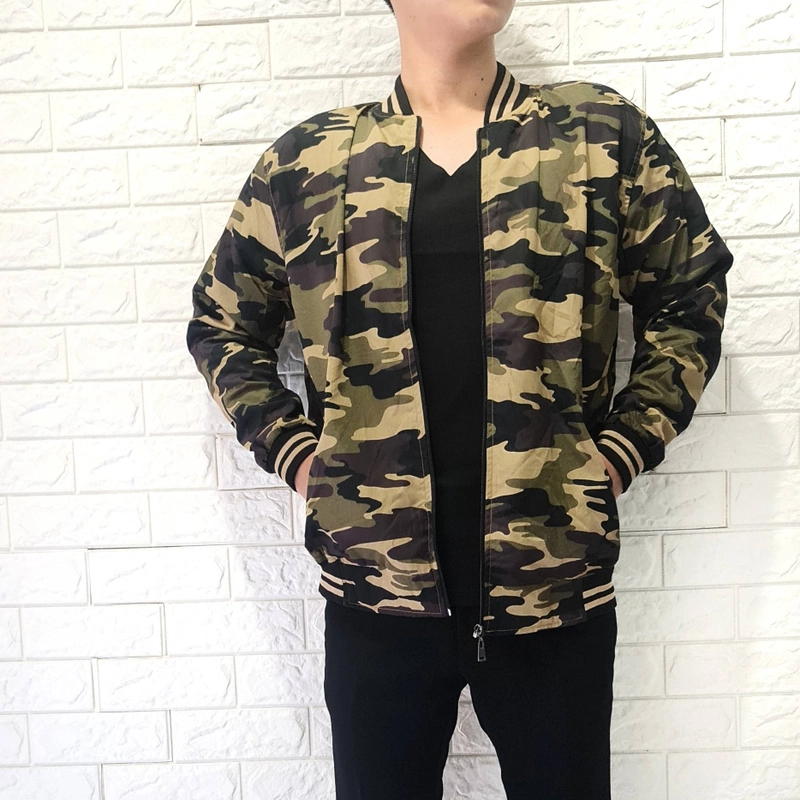 Product image Jembar - Jaket Baseball Pria Korea Original Distro Bandung Loreng M Camo Hijau