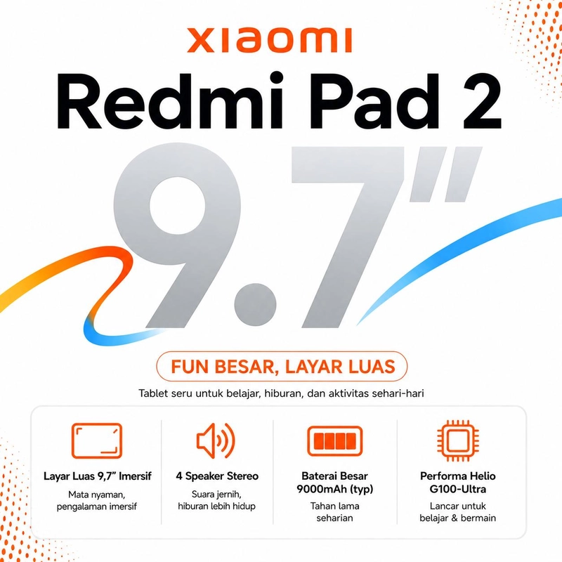 Product image [jikalaku] Xiaomi Redmi Pad 2 9.7" 4/128 GB Garansi Resmi 4/128 GB Silver