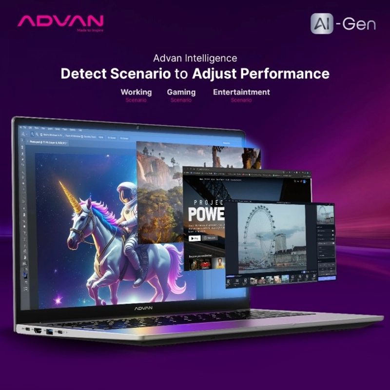 Product image Advan Laptop AI Gen Ryzen 7 8845HS AMD Ryzen AI 16GB 512GB Windows 11 all variant all variant
