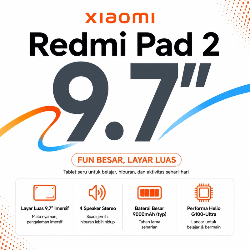Product image [jikaaku] Xiaomi Redmi Pad 2 9.7 4/64GB Garansi Resmi all variant Graphite Gray