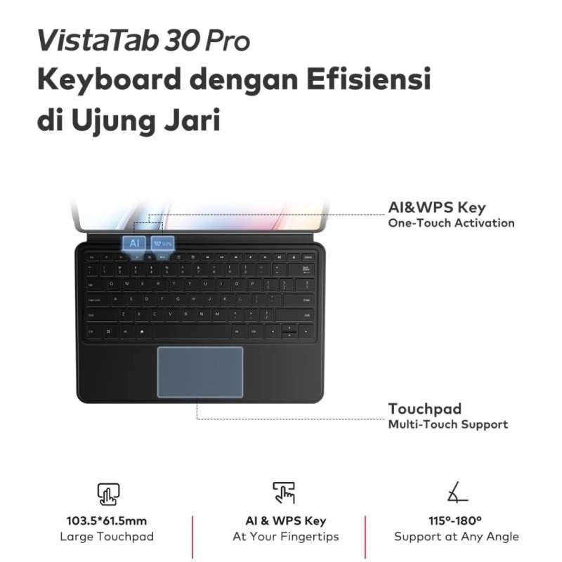 Product image [jikalaku] itel VistaTab 30 Pro 8/256GB Layar 13" FHD+ MediaTek Helio G99 Ultimate Battery 10000mAh - Space Grey Non Keyboard all variant
