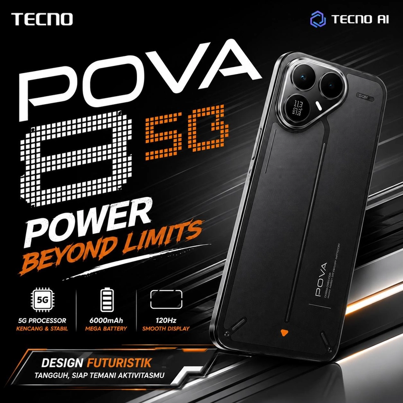 Product image [jikalaku] tecno POVA 8 5G 6/128 GB Graphite BLACK