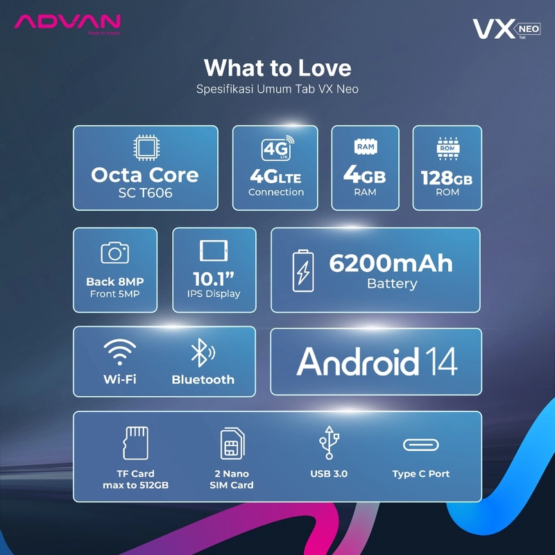 Product image Advan Tab VX Neo 4/128 GB all variant all variant