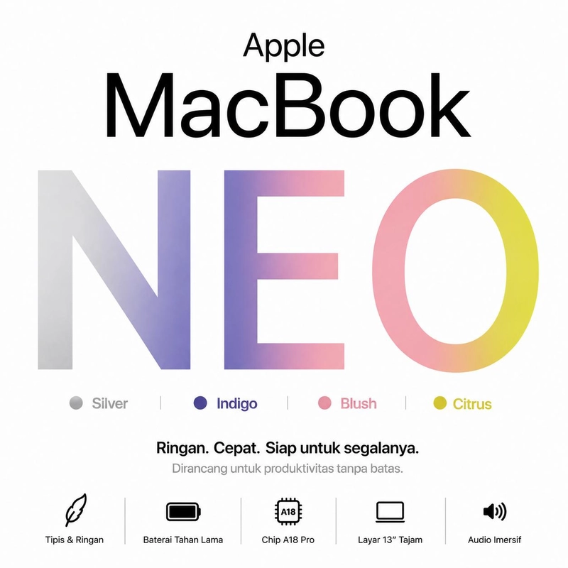 Product image [jikalaku] MacBook Neo Apple Indonesia 256 GB Citrus