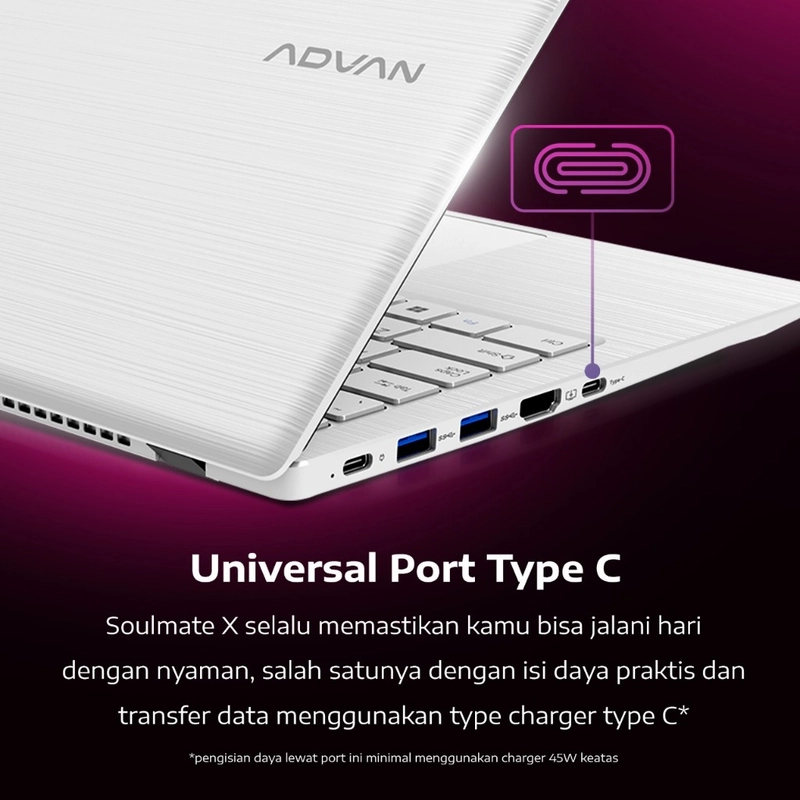 Product image [jikalaku] Advan Soulmate X 14 Inch FHD | AMD 3020e Garansi Resmi all variant White
