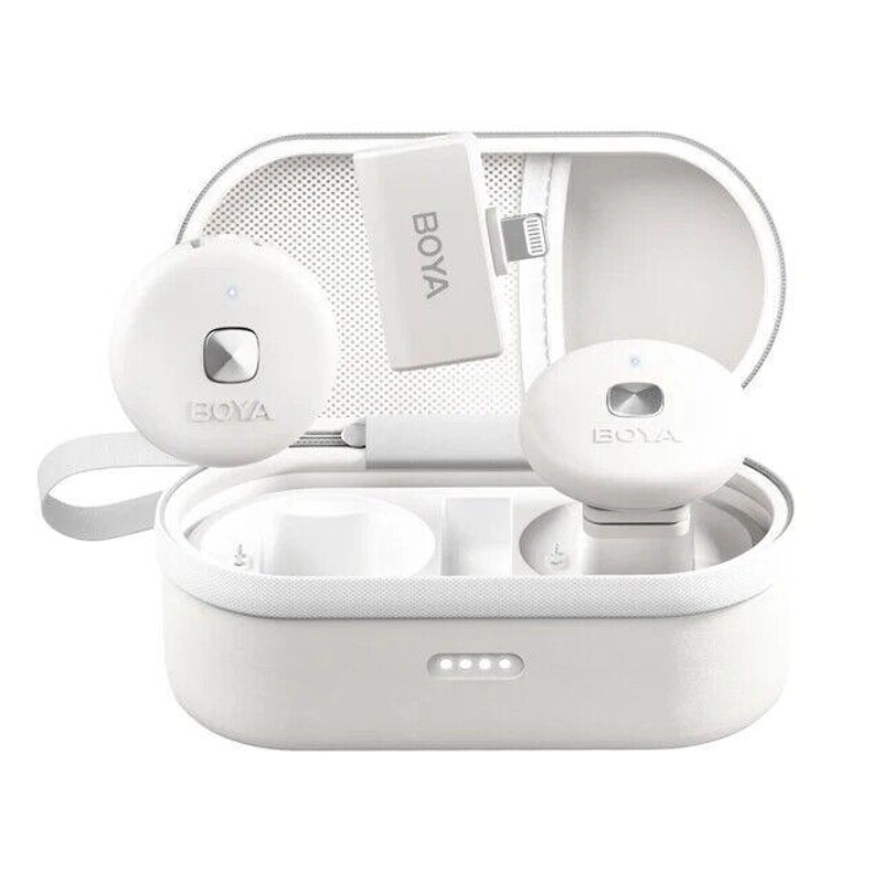 Product image BOYA OMIC-D/U Sistem Mikrofon Nirkabel Dua Saluran 2.4GHz Ultracompact dengan Casing Pengisi Daya Port USB Tipe C Omic-D IOS Blk all variant