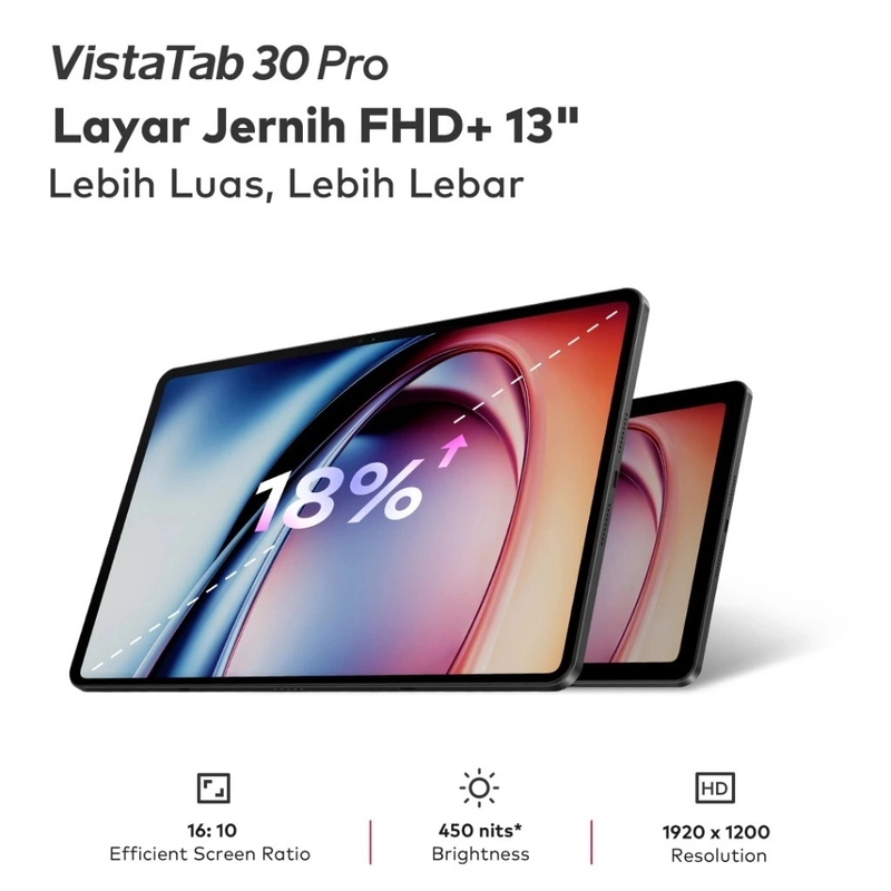 Product image [jikalaku] itel VistaTab 30 Pro 8/256GB Layar 13" FHD+ MediaTek Helio G99 Ultimate Battery 10000mAh - Space Grey Non Keyboard all variant