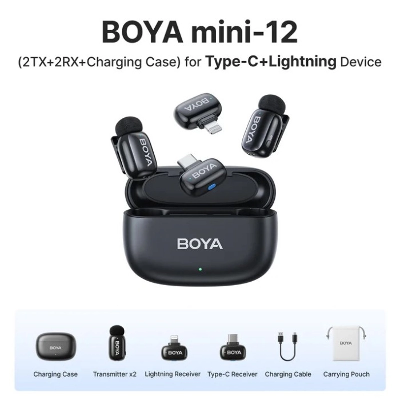 Product image BOYA MINI Microphone dengan Fitur AI Pengubah Suara Port Lightning & USB Tipe C Kompatibel dengan Ponsel Pintar Siaran Langsung Vlog mini-14 all variant