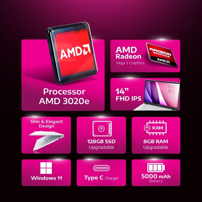 Product image [jikalaku] Advan Soulmate X 14 Inch FHD | AMD 3020e Garansi Resmi all variant White