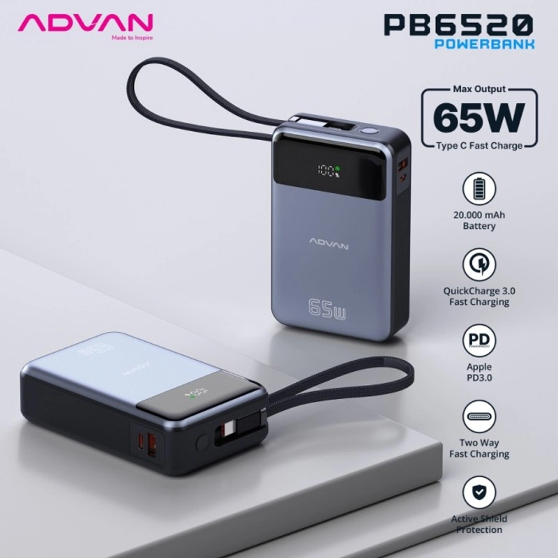 Product image Powerbank Advan PB6520 20.000mAh 65W Fast Charging all variant all variant