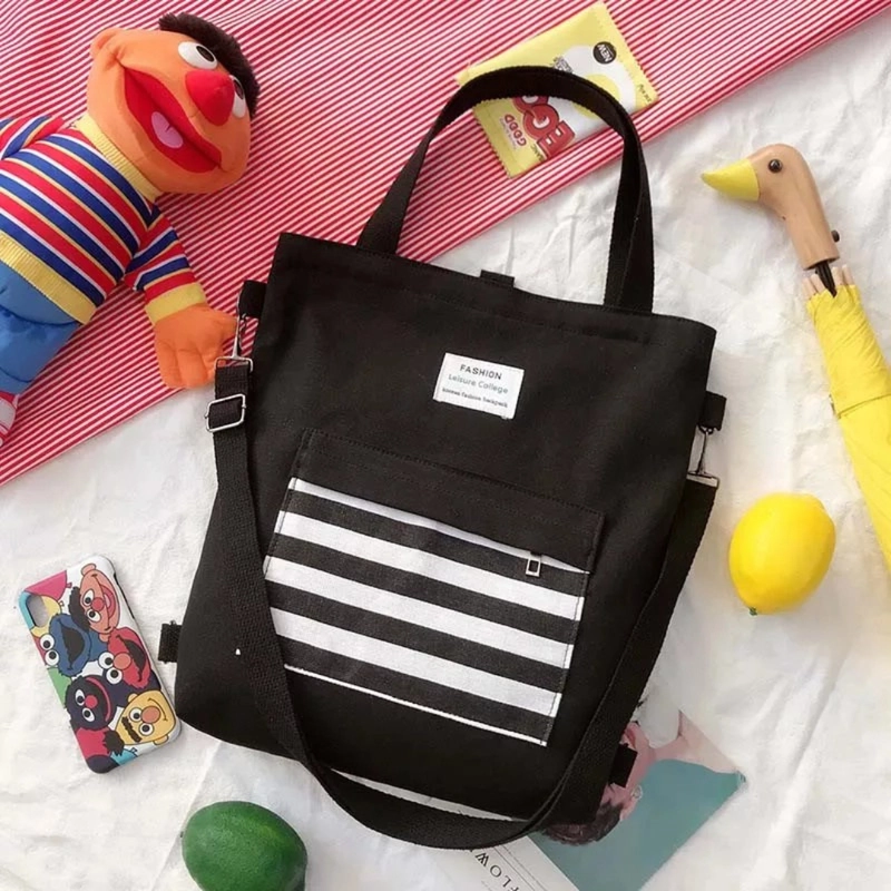 Product image KAHASIL - Tas Selempang Ransel Tote Bag Totebag Wanita 3in1 Multifungsi Polyester KHBAG51 all variant Hitam