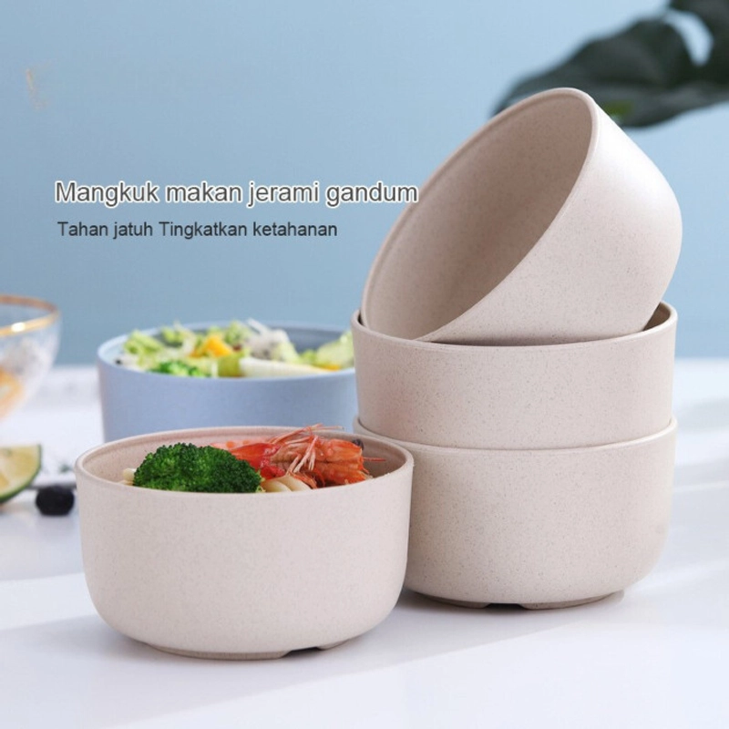 Product image KAHASIL - SET 4Pcs Mangkok Mangkuk Tahan Panas Wheat Straw Bowl Microwave Warna Warni KMJ053 all variant all variant