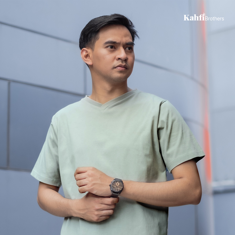 Product image T-shirt V neck Pria combed - BIN SAGE XXL all variant