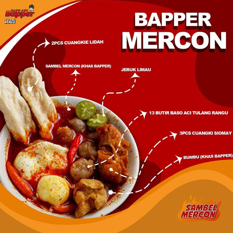 Kakarak Food Baso Aci Bapper Tulang Rangu Sambal Mercon 220 gr Sambal Mercon