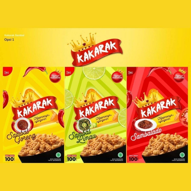 Product image Kakarak - Makaroni Makanan Ringan Variant Sambal Sambalado 100gr