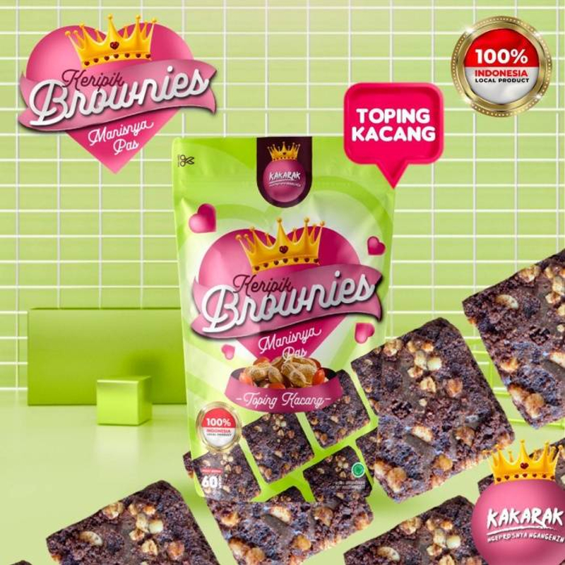 Product image Kakarak - Keripik Brownies Makanan Ringan Kacang 60gr