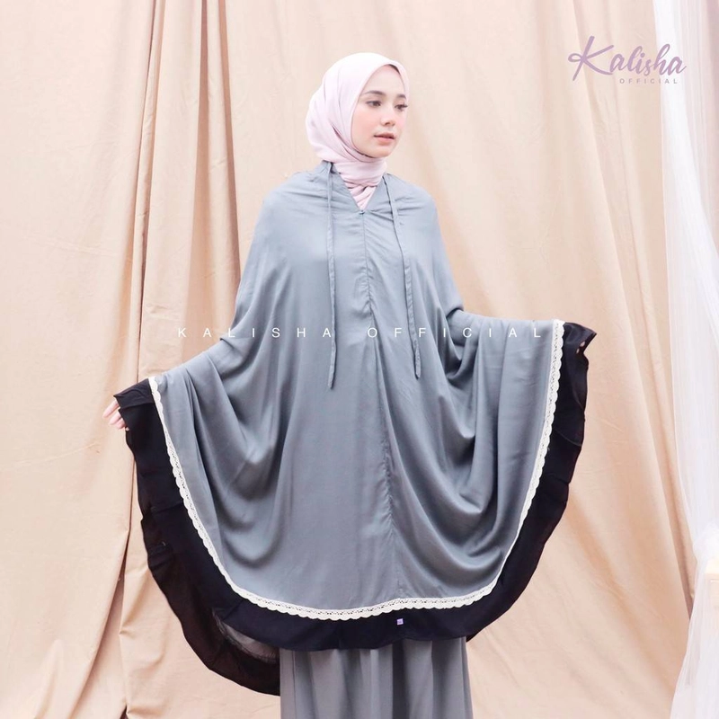 Product image Kalisha Official - Mukena Dewasa 2 in 1 Ayumna rayon viscose Premium All Size D Grey
