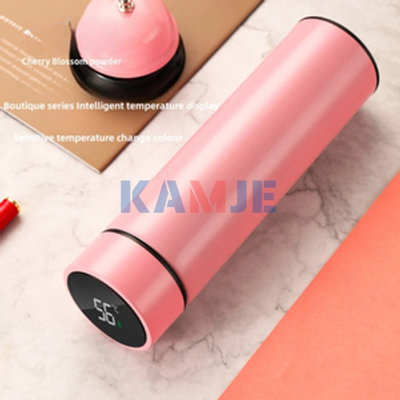 Product image KAMJE Termos Air Panas Dingin 500ml Stainless Steel 304 Vacuum Flask Dengan LED Display KMJ249 all variant Pink