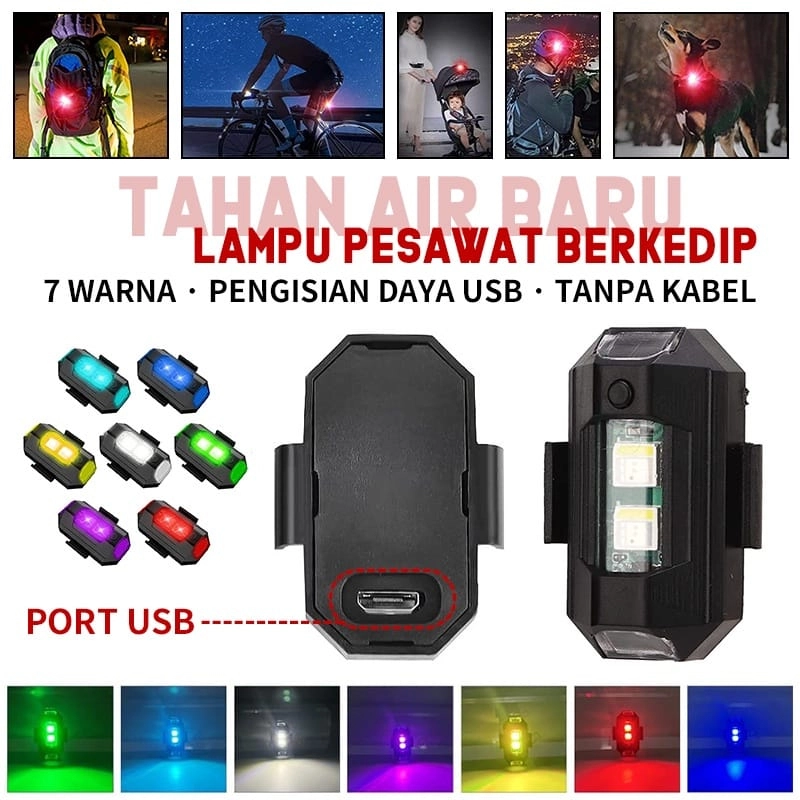 Product image KAMJE Lampu LED USB Aircraft Model Pesawat RGB 7 Warna Kedip Motor Mobil Universal all variant all variant