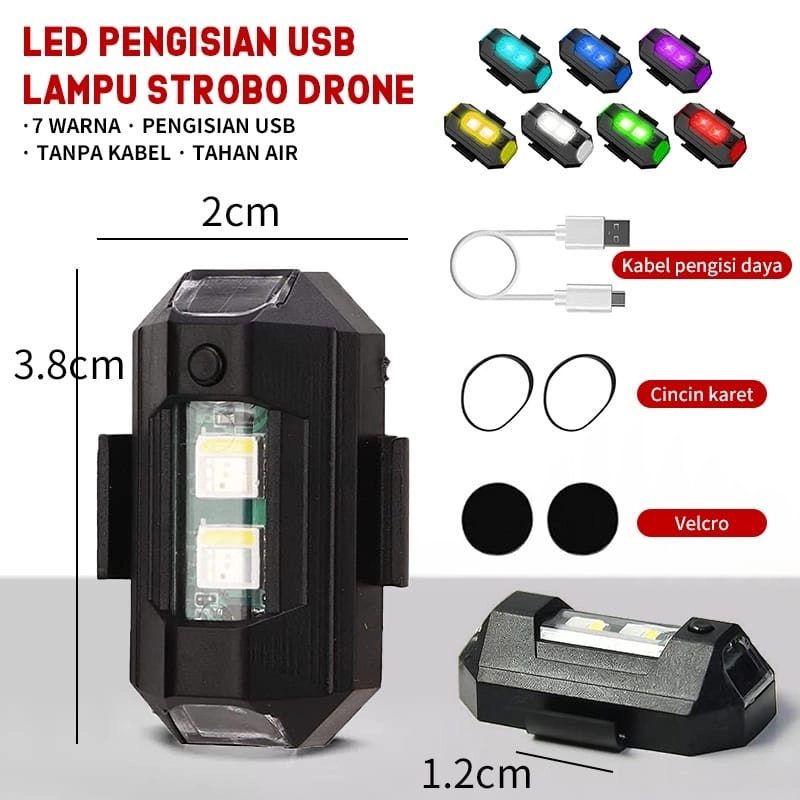 Product image KAMJE Lampu LED USB Aircraft Model Pesawat RGB 7 Warna Kedip Motor Mobil Universal all variant all variant