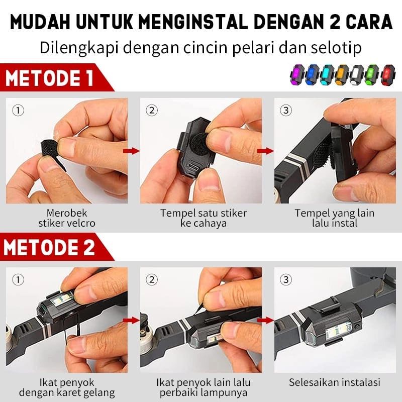 Product image KAMJE Lampu LED USB Aircraft Model Pesawat RGB 7 Warna Kedip Motor Mobil Universal all variant all variant