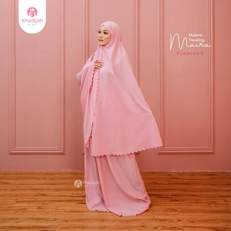 Product image Khadijah Label Jatim - Mukena Travel Maira Flamingo Standar Flamingo