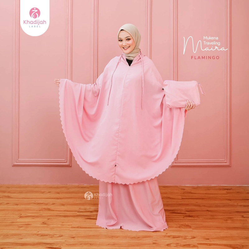 Product image Khadijah Label Jatim - Mukena Travel Maira Flamingo Standar Flamingo