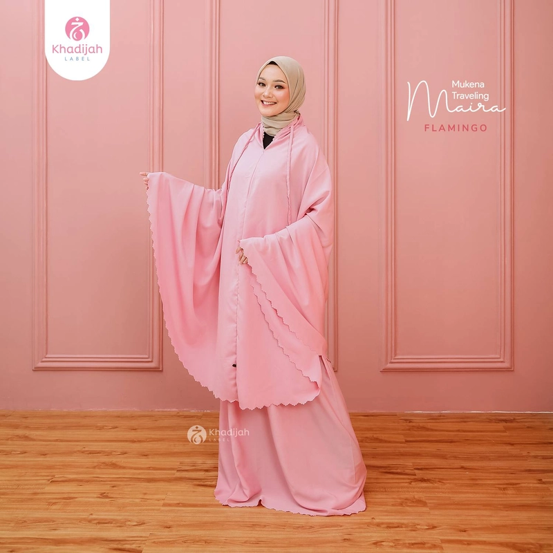 Product image Khadijah Label Jatim - Mukena Travel Maira Flamingo Standar Flamingo