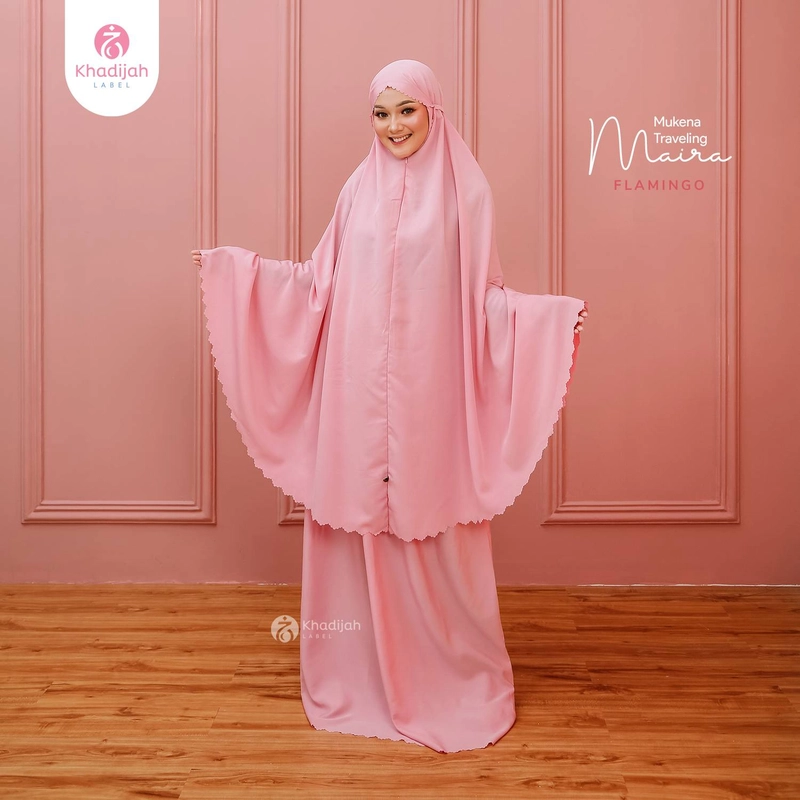 Product image Khadijah Label Jatim - Mukena Travel Maira Flamingo Standar Flamingo