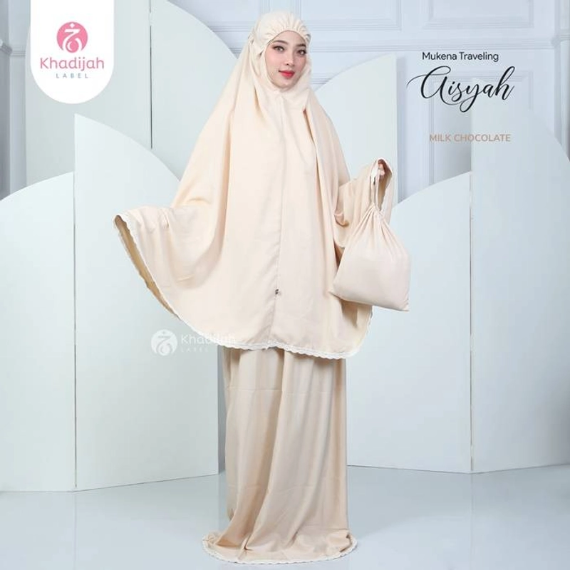 Product image Khadijah Label Jatim - Mukena Travel Aisyah All Size Milk Chocolate