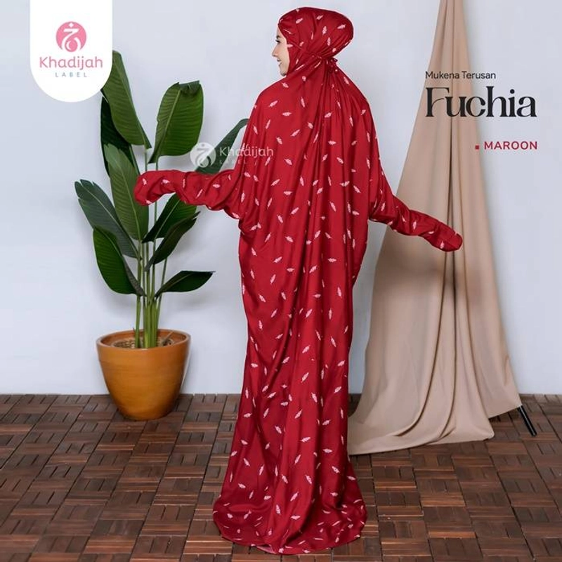 Product image Khadijah Label Makassar - Mukena Terusan Fuchia All Size Maroon