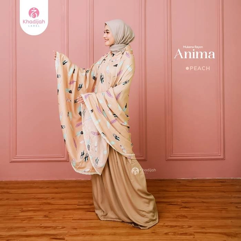 Product image Khadijah Label Makassar - Mukena Dewasa Anima Semi Jumbo L Peach