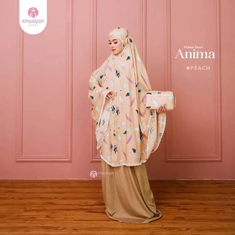 Product image Khadijah Label Makassar - Mukena Dewasa Anima Semi Jumbo L Peach