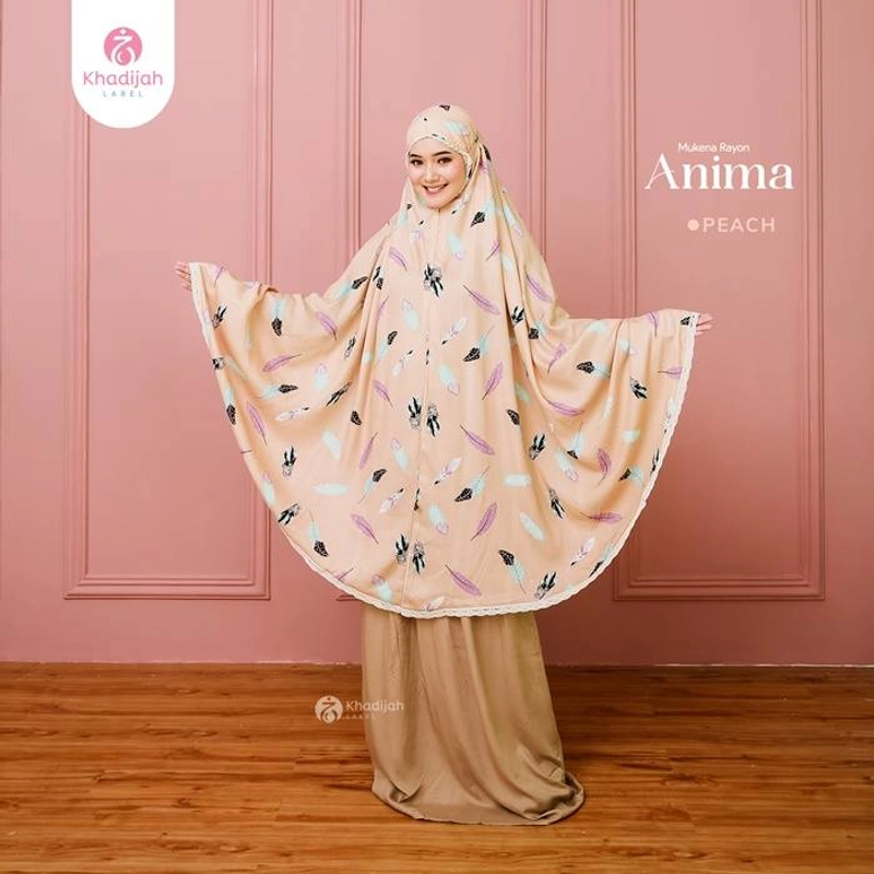 Product image Khadijah Label Makassar - Mukena Dewasa Anima Semi Jumbo L Peach