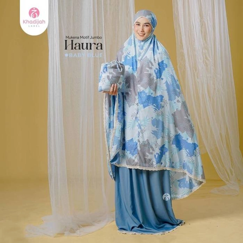 Product image Khadijah Label MES - Mukena Jumbo Haura 2 In 1 All Size Baby Blue